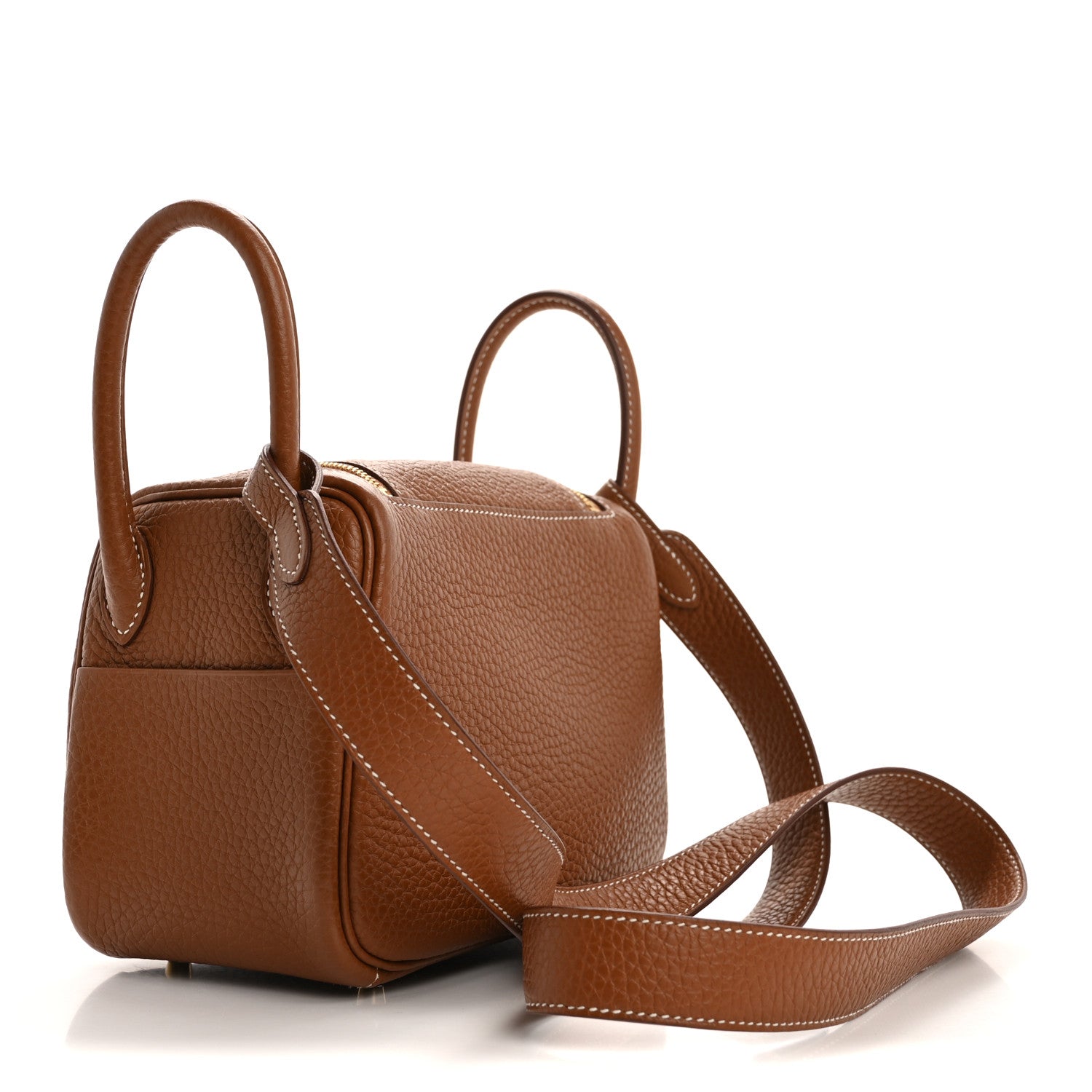 Hermes Taurillon Clemence Mini Lindy 20 Gold 2 of 12