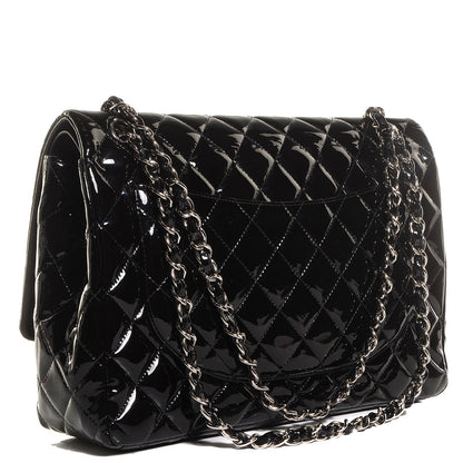 Chanel Patent Quilted Maxi Double Flap Black 3 of 9