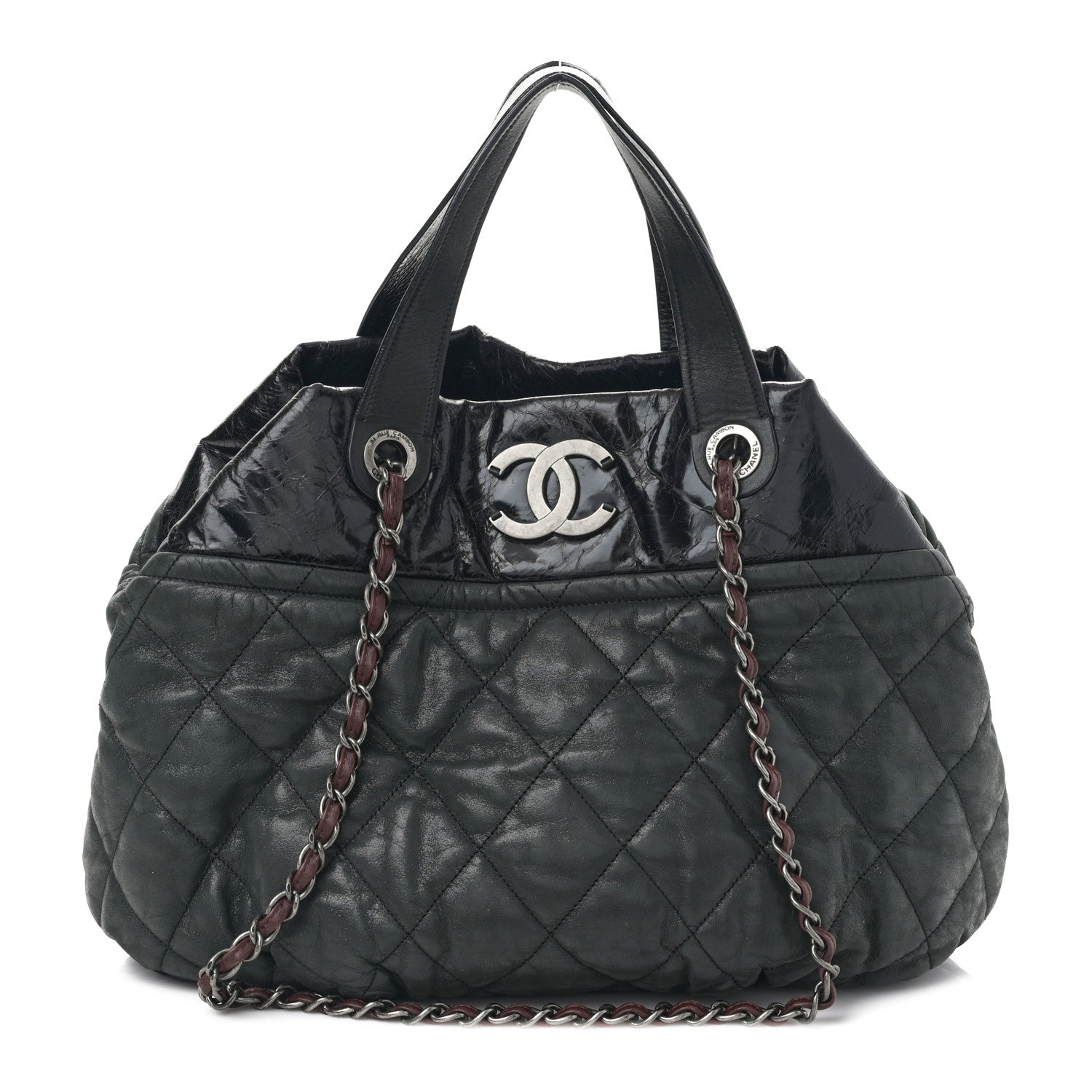 Chanel Iridescent Calfskin Quilted Large In The Mix Tote Black 1 of 14