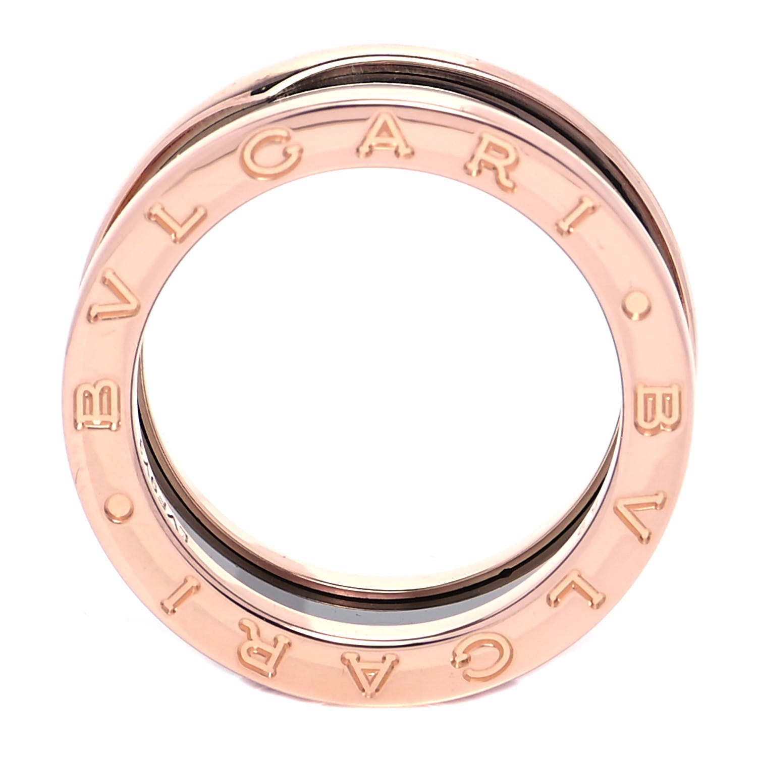 Bulgari 18K Rose Gold Black Ceramic B.Zero1 Two-Band Ring 52 6 5 of 6