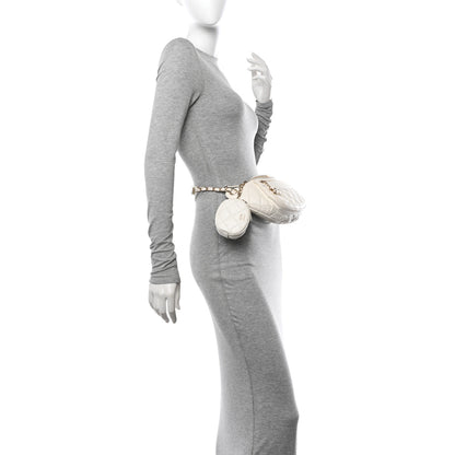 Chanel Aged Calfskin Quilted Waist Bag With Coin Purse White 2 of 14