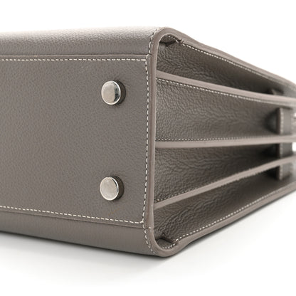 Saint Laurent Grained Calfskin Topstich Baby Sac De Jour Grey 9 of 18