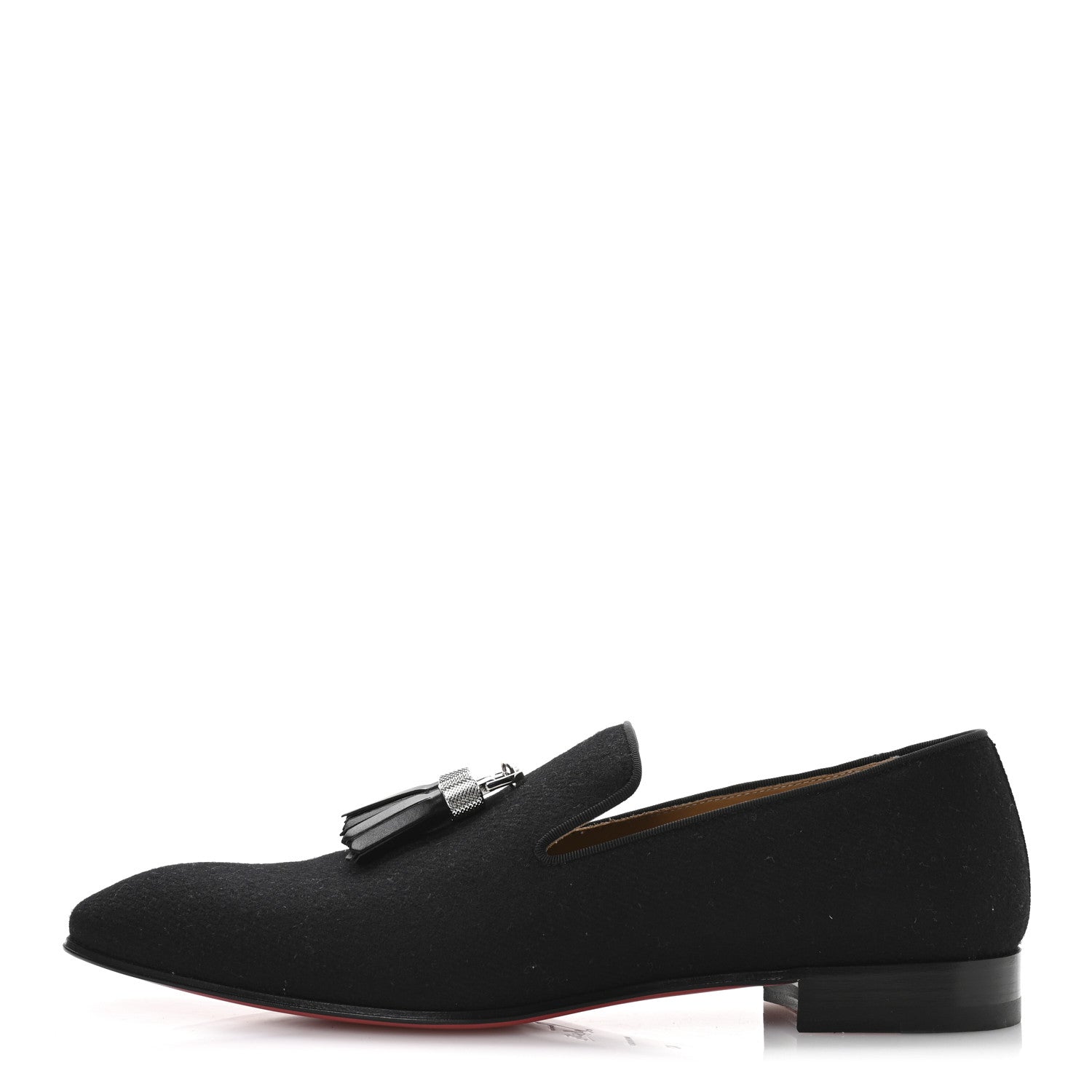 Christian Louboutin Wool Rivalion Mens Slippers 43 Black 1 of 8