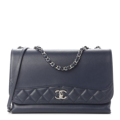 Chanel Calfskin Jumbo Tramezzo Flap Navy 1 of 9