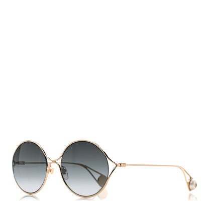 Gucci Round Pearl Tip Sunglasses GG0253S Gold 1 of 7