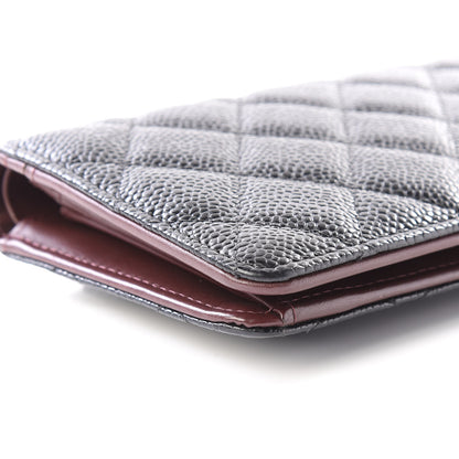 Chanel Caviar Quilted Yen Wallet Black 5 of 9