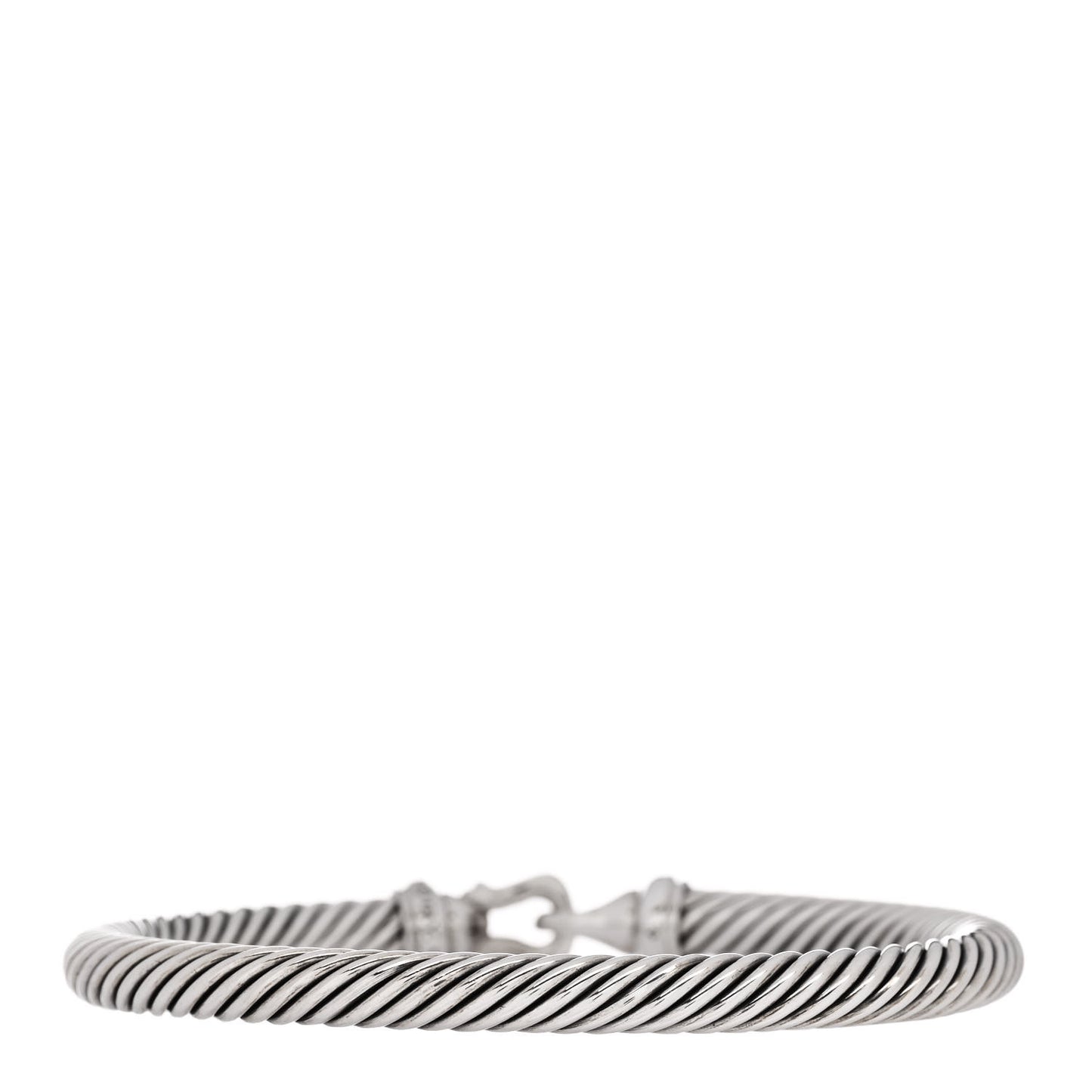 Sterling Silver Diamond 5mm Cable Buckle Bracelet