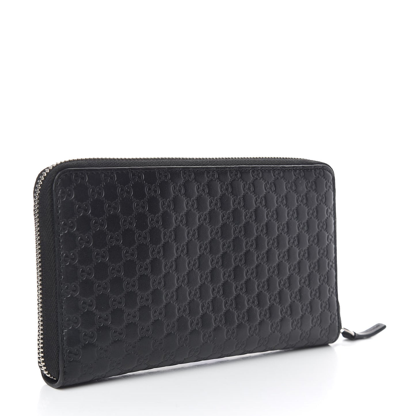Microguccissima Large Zip Around Organizer Wallet Black