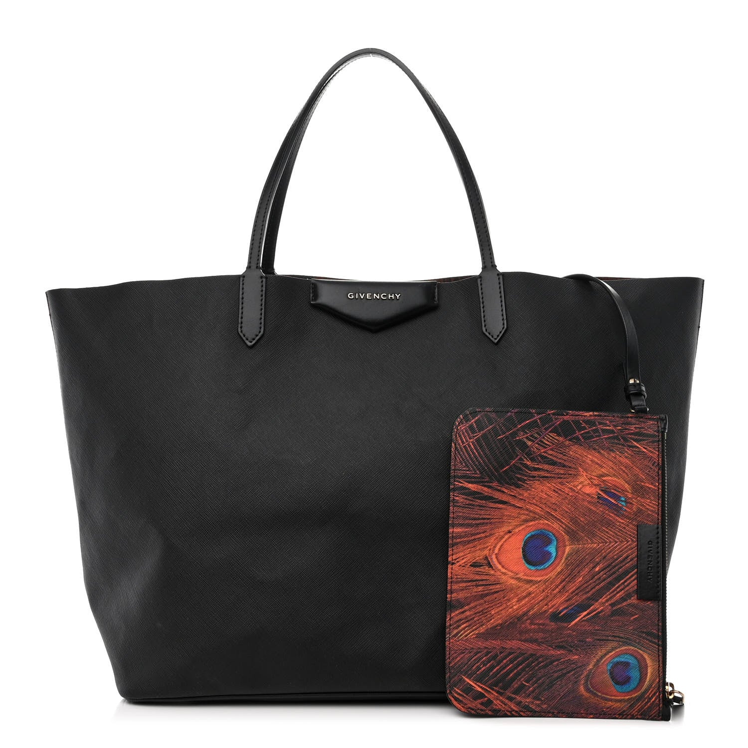 Givenchy Coated Canvas Peacock Print Small Antigona Tote Black 3 of 13