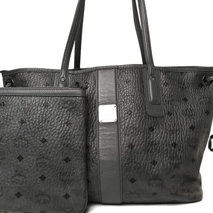 MCM Visetos Medium Liz Reversible Shopper Tote Phantom Grey 7 of 22