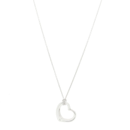 Tiffany Sterling Silver 16mm Elsa Peretti Open Heart Pendant Necklace 1 of 6