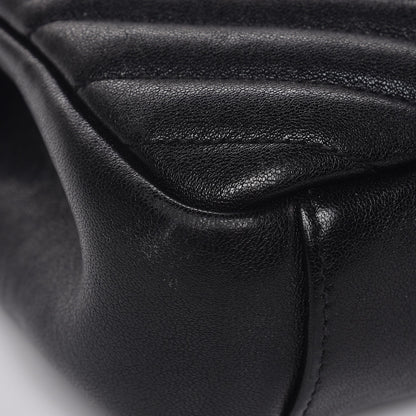 Saint Laurent Sheepskin Matelasse Chevron Monogram Medium College Bag Black 9 of 13