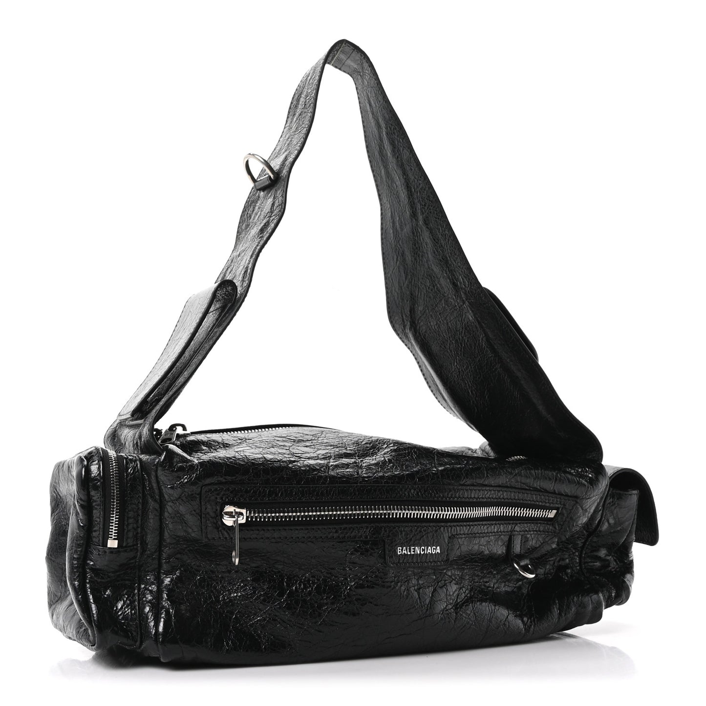 Agneau Arena Men's Superbusy Small Sling Zip Shoulder Bag Black