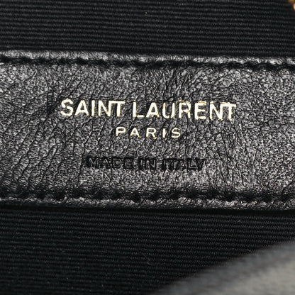 Saint Laurent Grain De Poudre Matelasse Chevron Quilted Round Vinyle Camera Bag Black 6 of 12