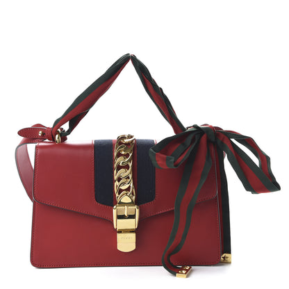 Gucci Calfskin Small Sylvie Shoulder Bag Hibiscus Red 1 of 10