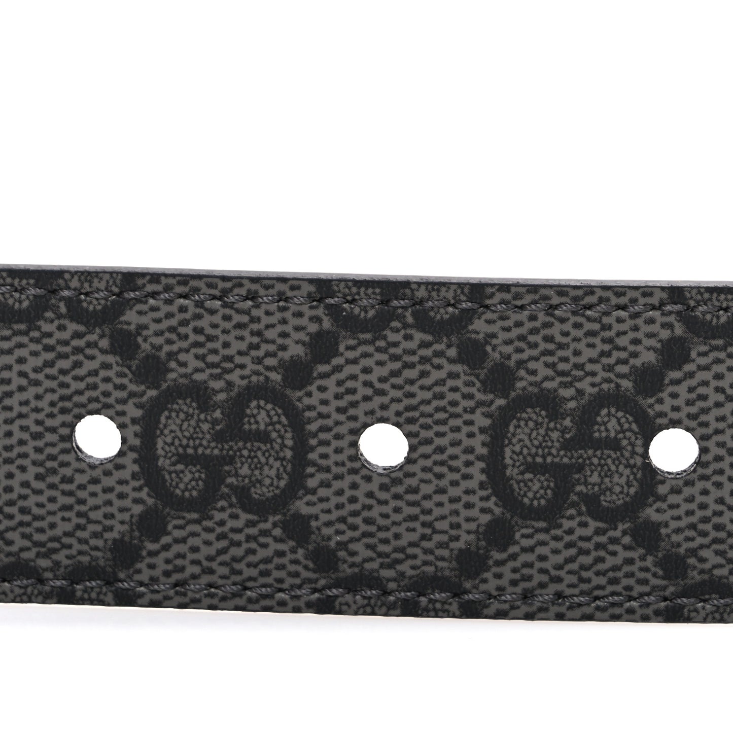 Selleria Calfskin GG Supreme Monogram Reversible Belt 90 36 Graphite Grey Black