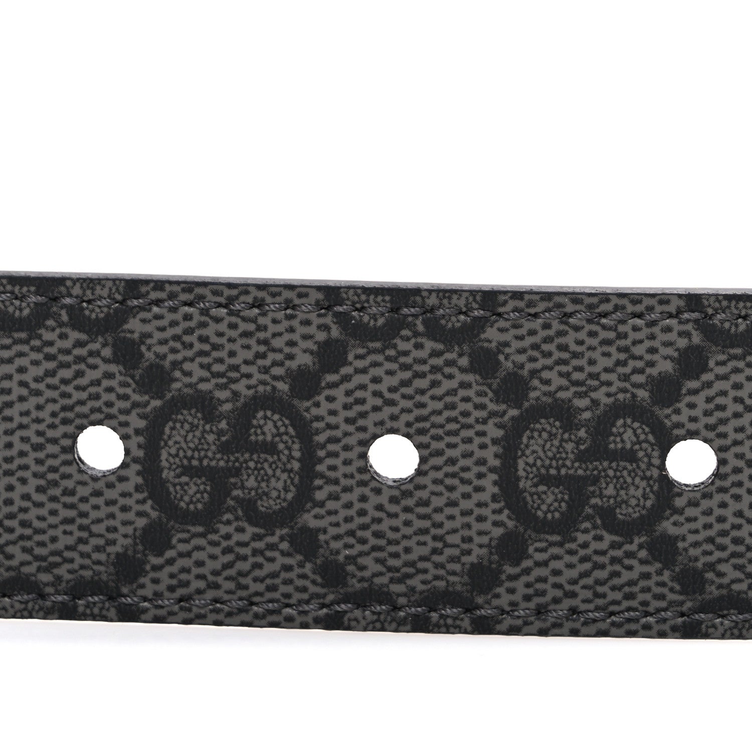 Gucci Selleria Calfskin GG Supreme Monogram Reversible Belt 90 36 Graphite Grey Black 3 of 5