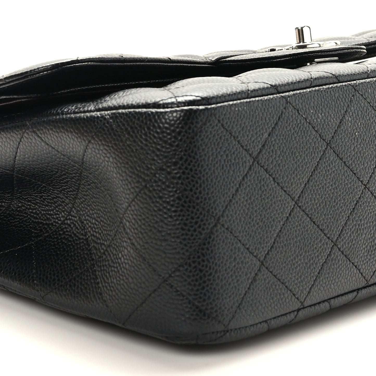 Caviar Quilted Jumbo Double Flap Black