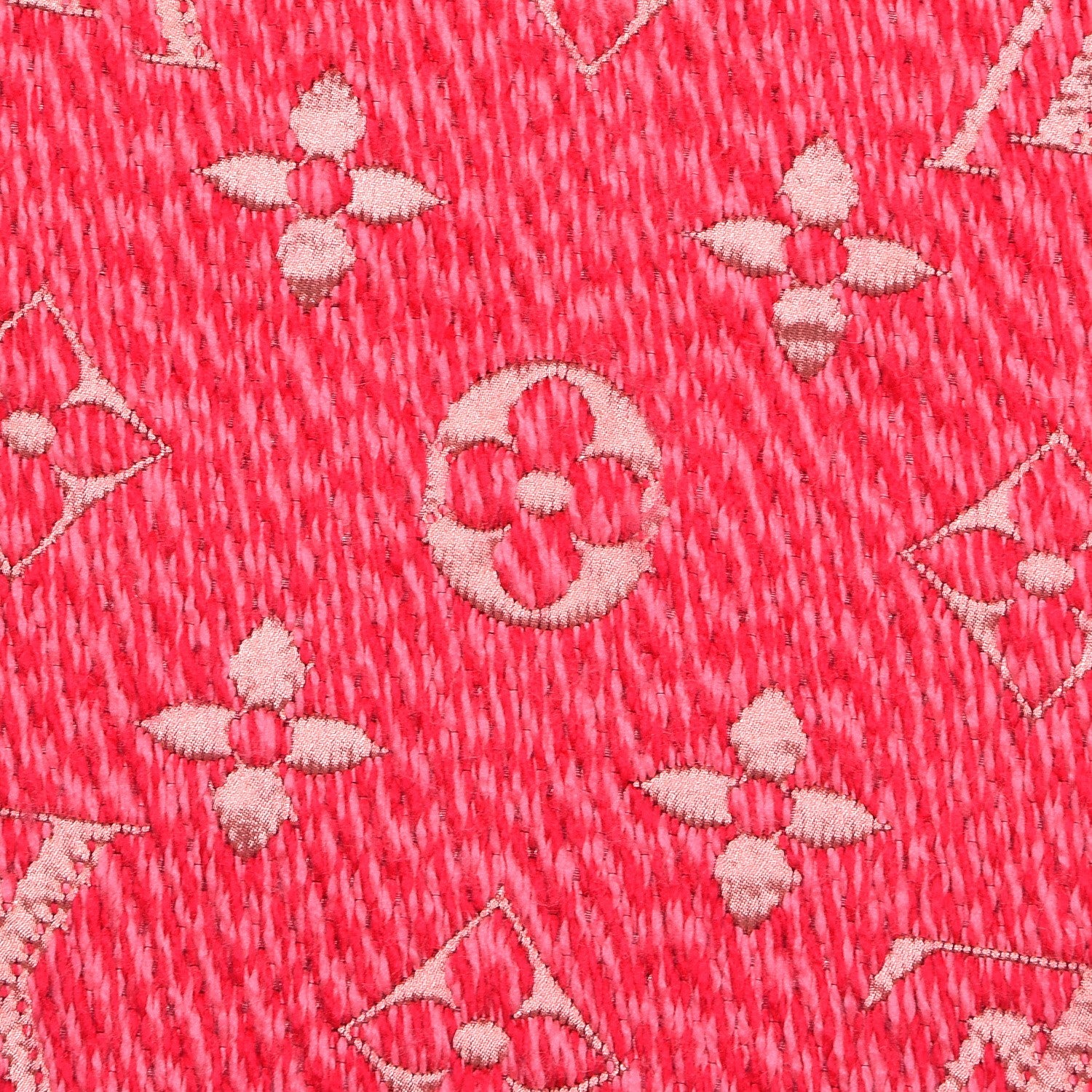 Louis Vuitton Wool Silk Logomania Mix Scarf Pink 4 of 5