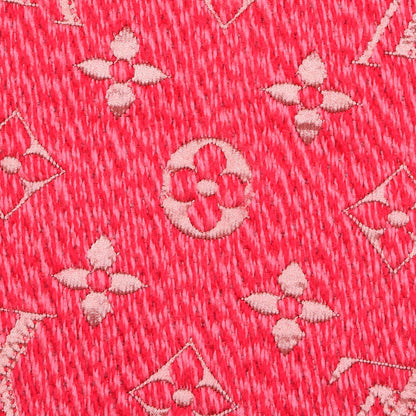 Louis Vuitton Wool Silk Logomania Mix Scarf Pink 4 of 5