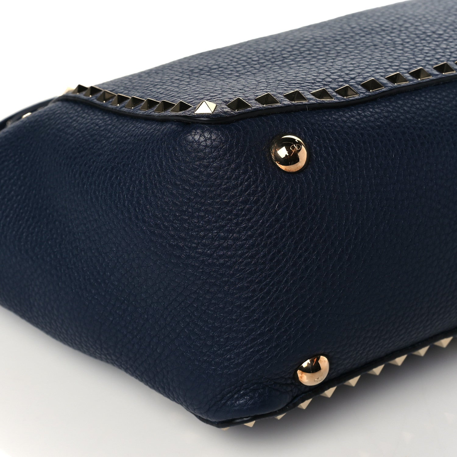 Valentino Garavani Pebbled Calfskin Medium Rockstud Tote Marine 8 of 11