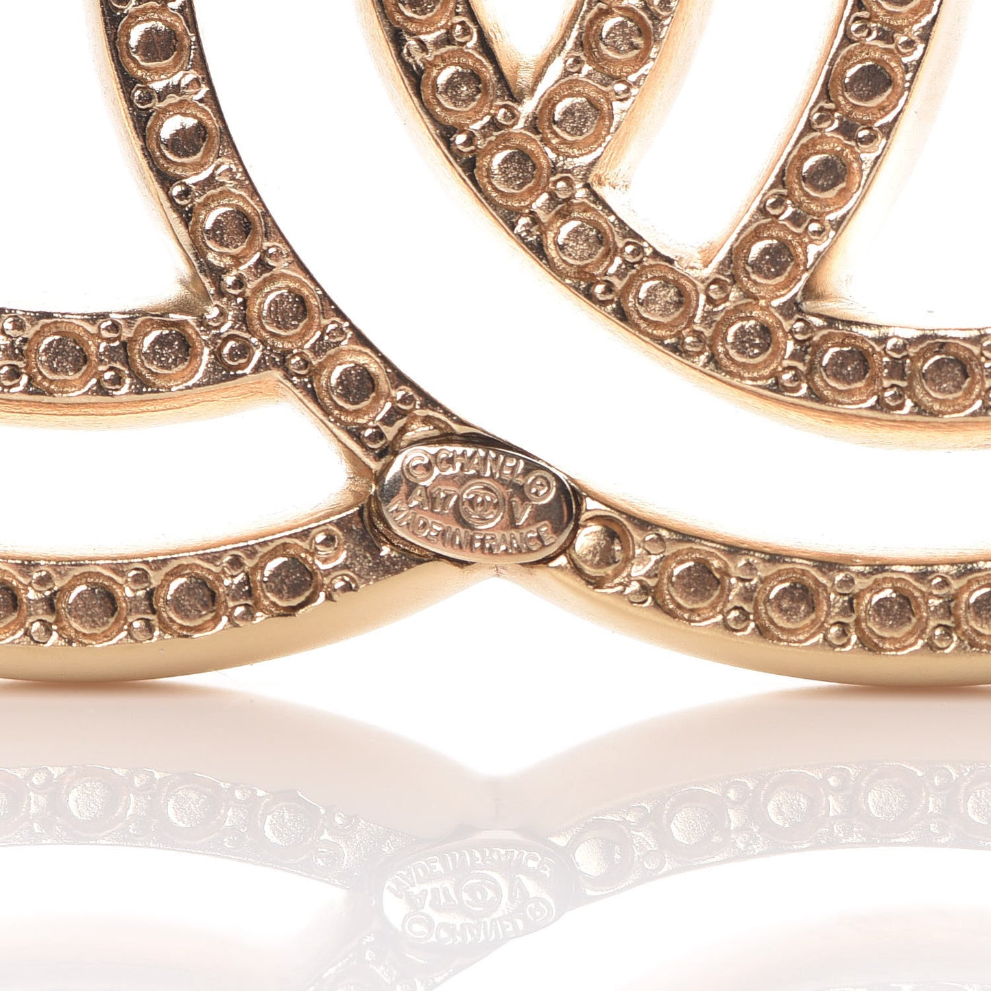 Crystal CC Brooch Light Gold