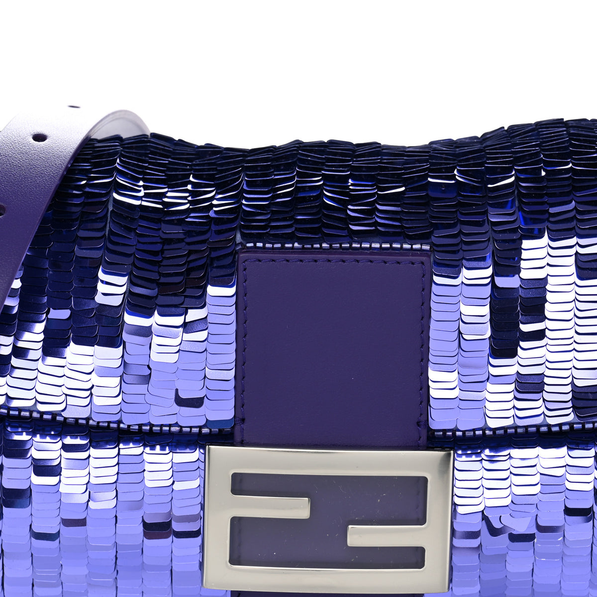 Fendi Silk Sequin Baguette 26424 Purple 7 of 9