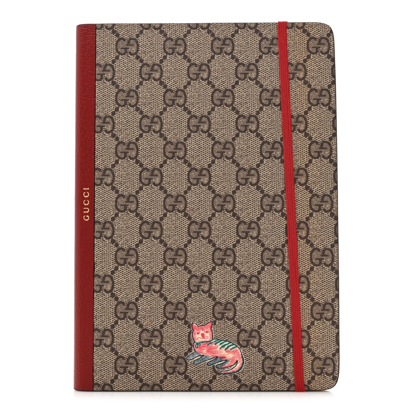 GG Supreme Monogram Pattern Red Cat Notebook Beige Multicolor New Acero
