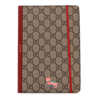 Gucci GG Supreme Monogram Pattern Red Cat Notebook Beige Multicolor New Acero 1 of 7