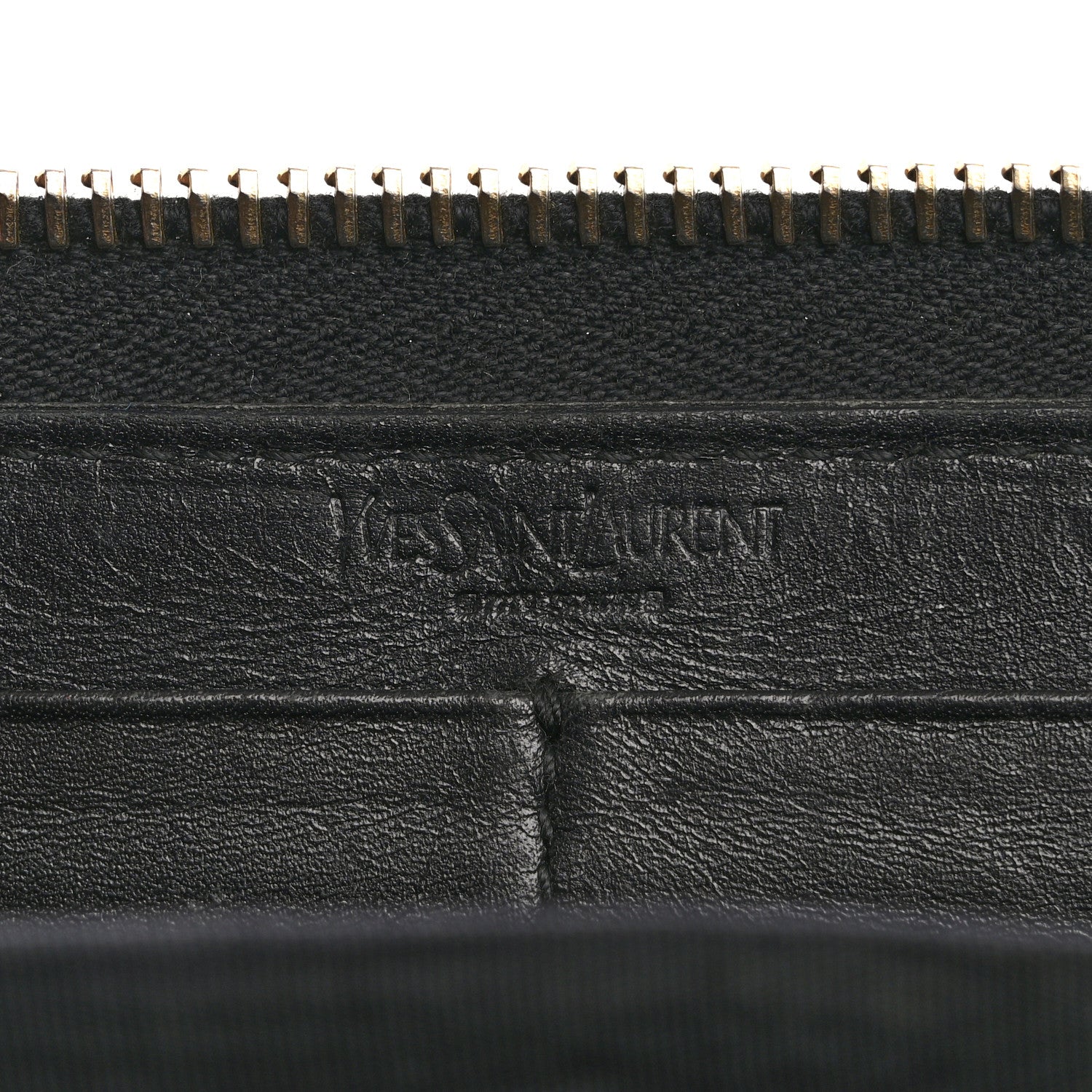 Saint Laurent Textured Patent Monogram Belle De Jour Zip Around Wallet Black 6 of 13