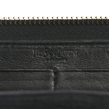 Saint Laurent Textured Patent Monogram Belle De Jour Zip Around Wallet Black 6 of 13