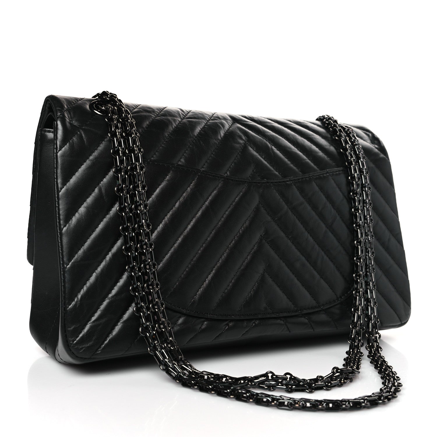 Chanel Aged Calfskin Chevron Quilted 2.55 Reissue 226 So Black 3 of 9