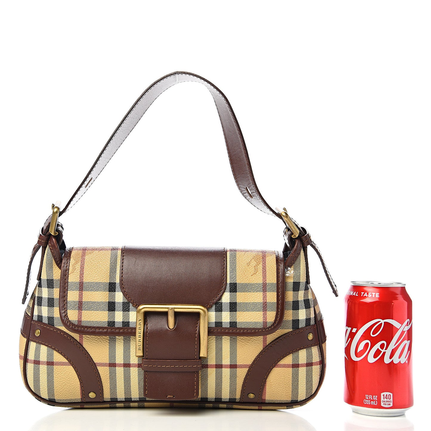 Haymarket Check Buckle Satchel Brown