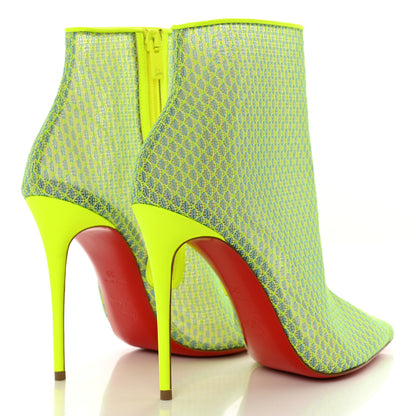 Christian Louboutin Lace Denim Gipsybootie 100 Ankle Boots Jeans 39 Fluo 4 of 12