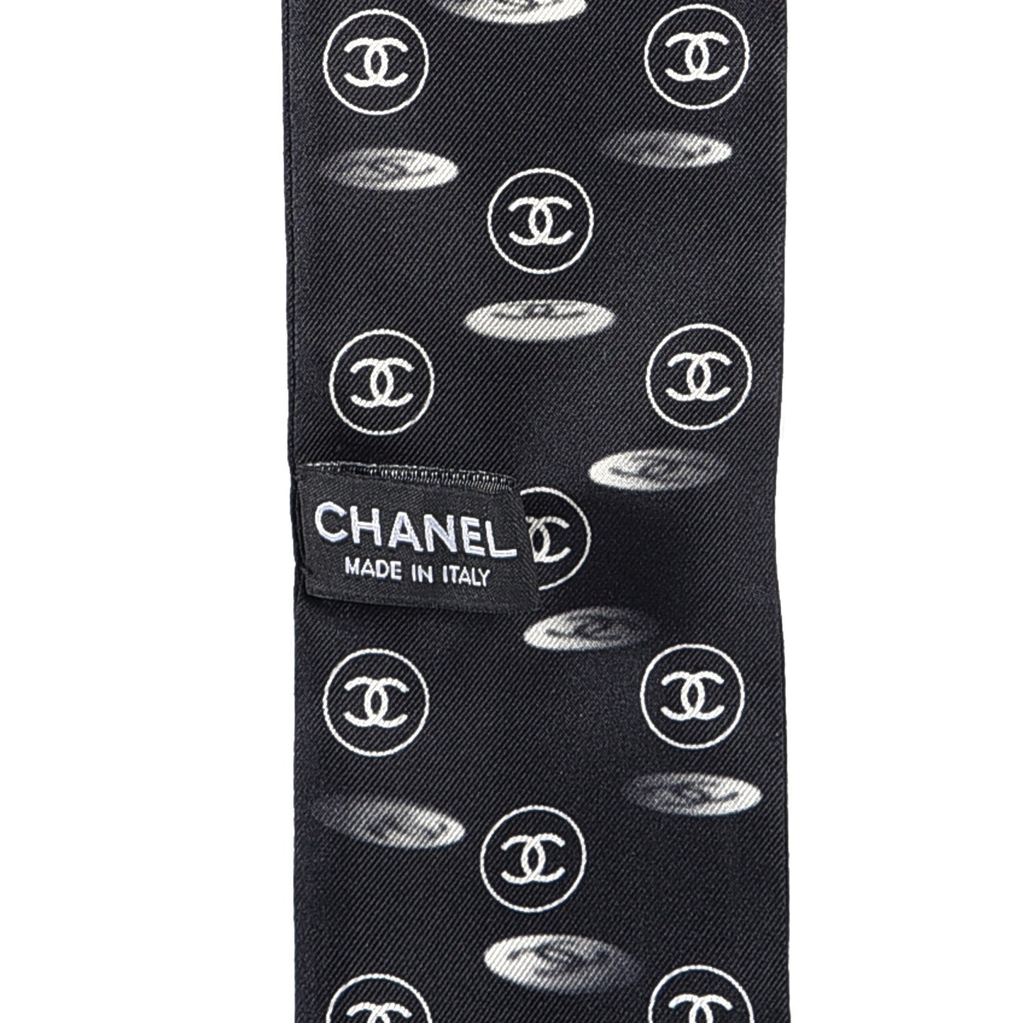 Silk CC Slim Bandeau Scarf Black