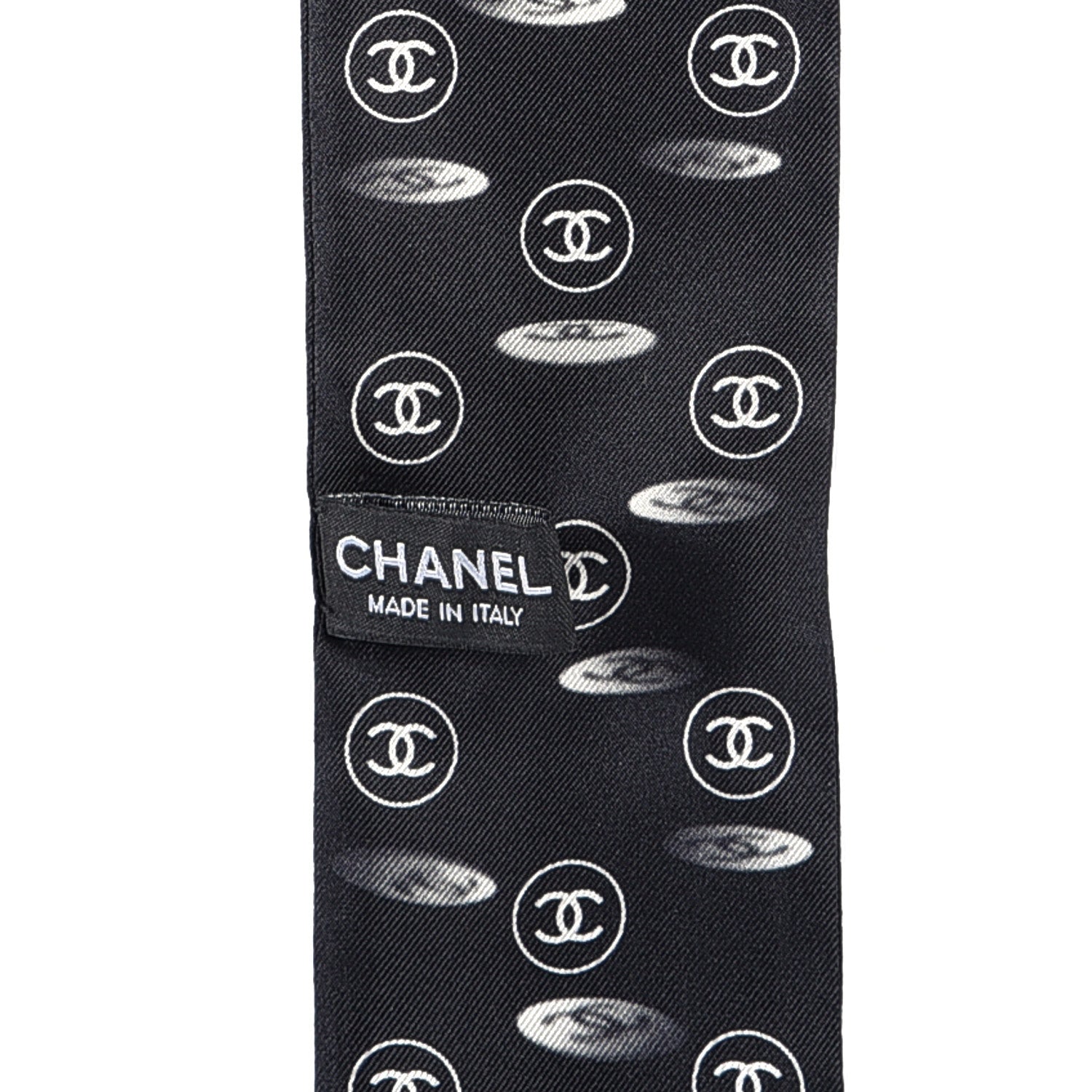 Chanel Silk CC Slim Bandeau Scarf Black 3 of 3