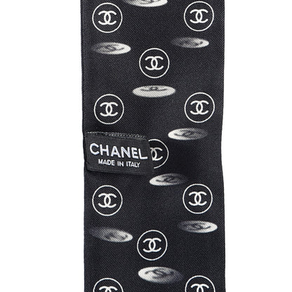 Chanel Silk CC Slim Bandeau Scarf Black 3 of 3