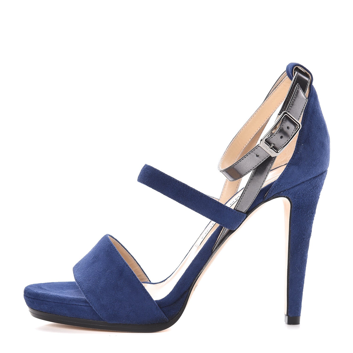 Jimmy Choo Suede Dose Sandals 38.5 Cosmo Asphalt 1 of 11