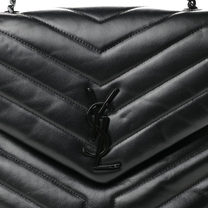 Saint Laurent Calfskin Y Quilted Monogram Medium Loulou Chain Satchel Black 10 of 10