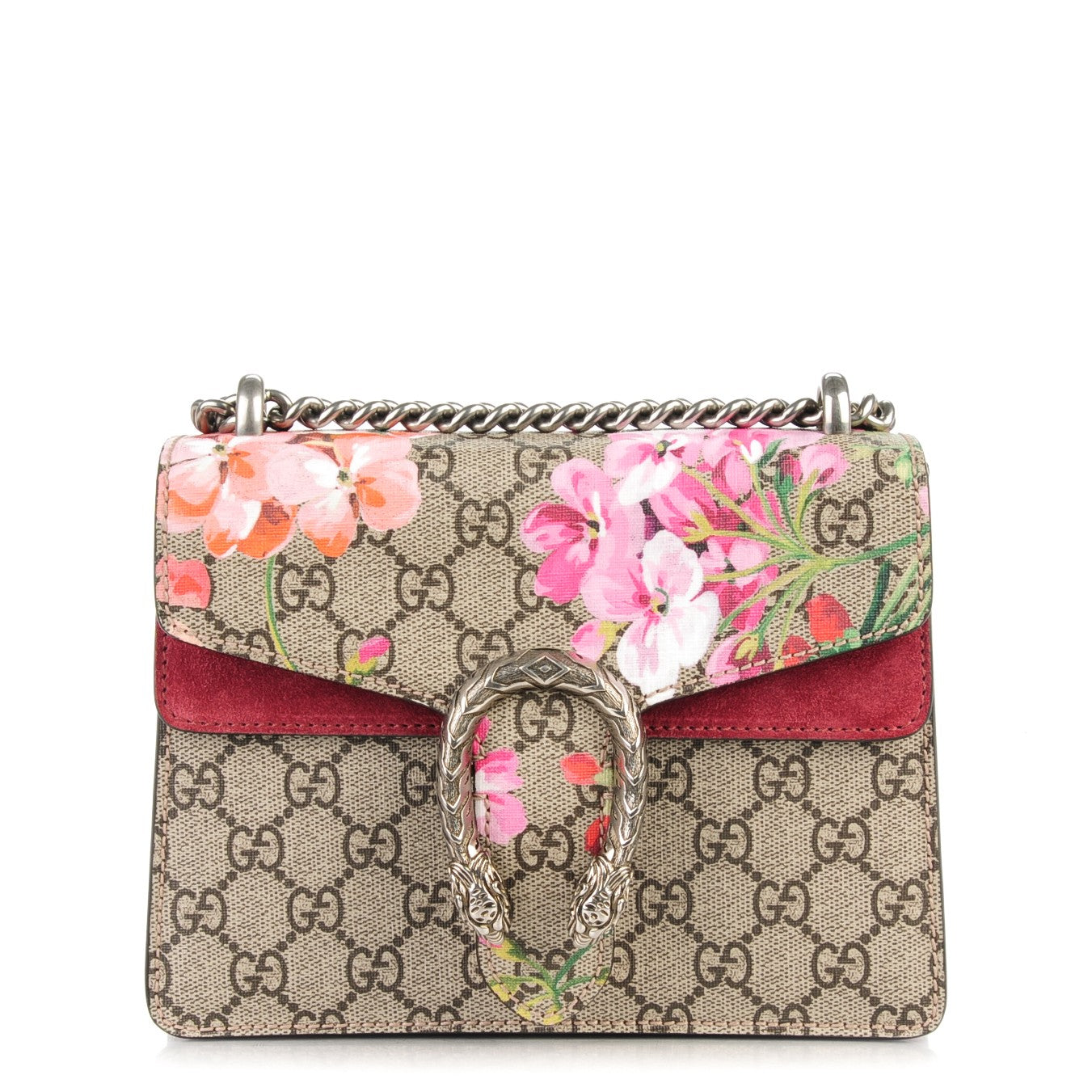 GG Supreme Monogram Blooms Mini Dionysus Shoulder Bag Beige Multicolor Dry Rose