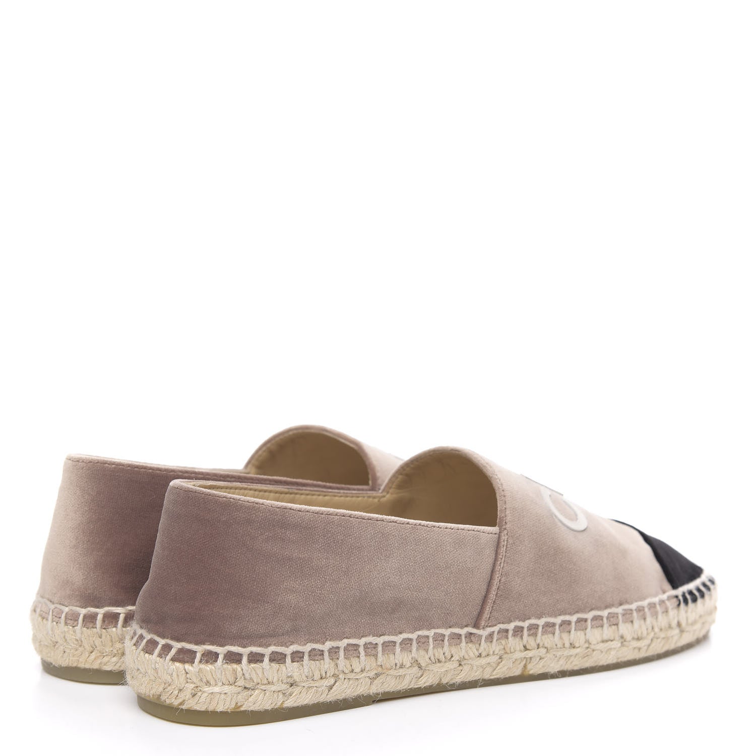 Chanel Velvet Logo Espadrilles 36 Beige Black 4 of 8