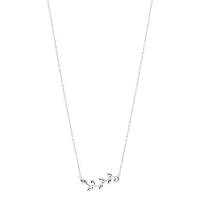 Tiffany Sterling Silver Paloma Picasso Olive Leaf Vine Pendant Necklace 1 of 6