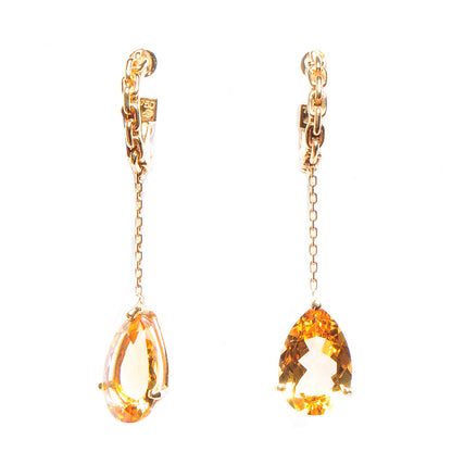 Louis Vuitton 18K Gold Citrine Baby Don't Cry Drop Earrings 1 of 6