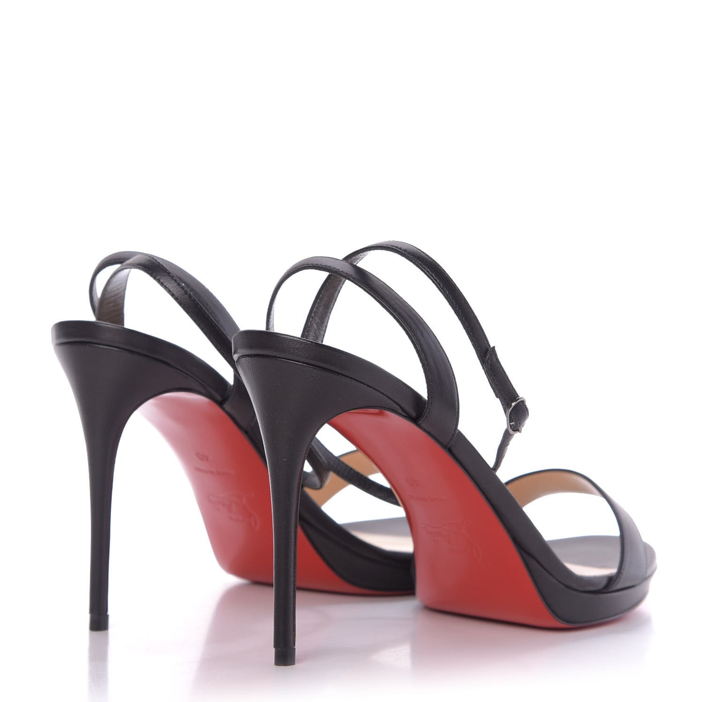 Nappa Loubi Queen 100 Sandals 40 Black