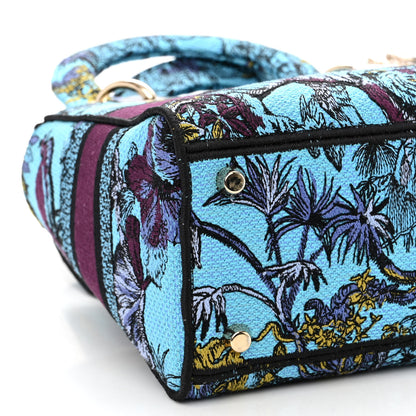 Christian Dior Canvas Toile de Jouy Voyage Embroidered Medium Lady D-Lite Celestial Blue 8 of 9