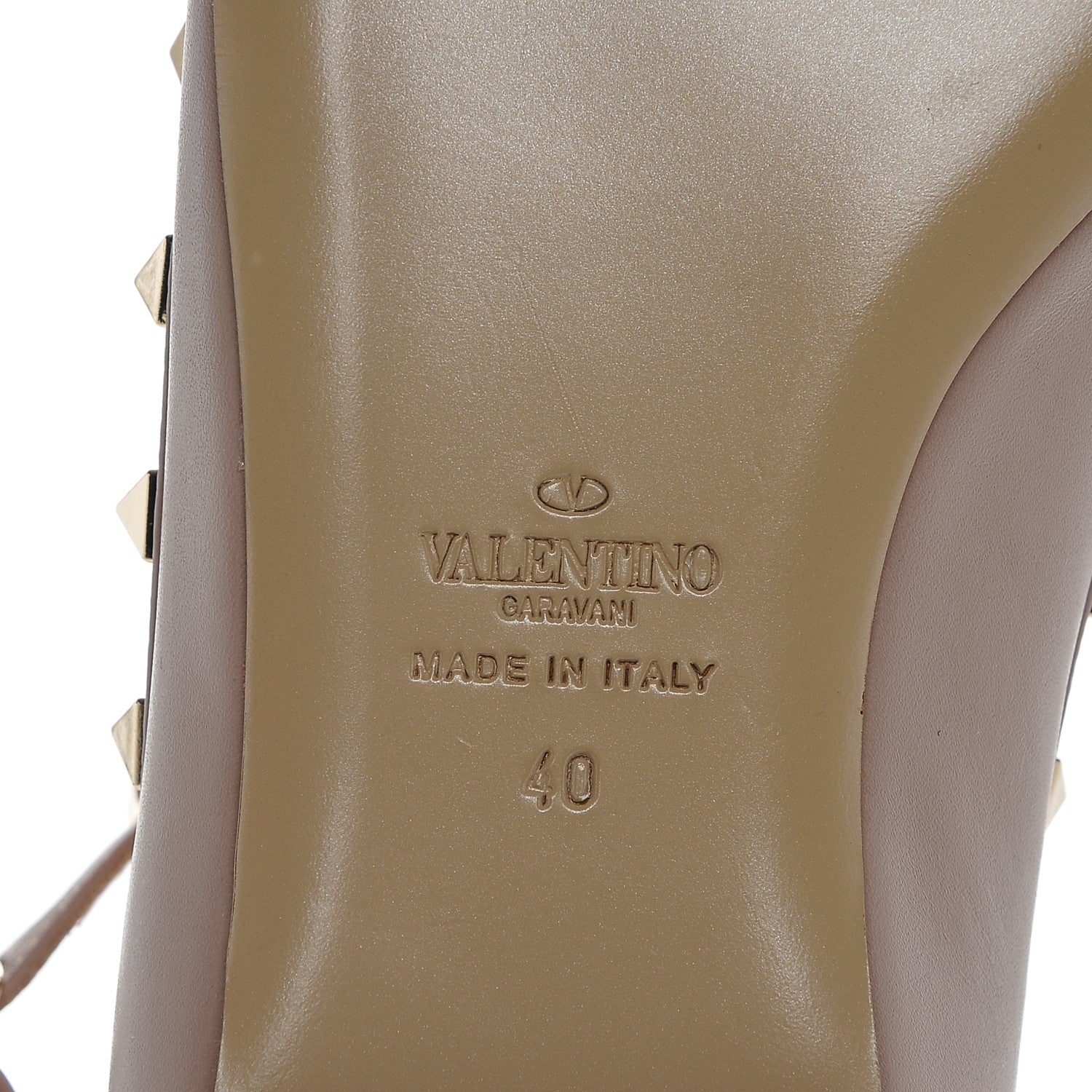 Valentino Garavani Nappa Rockstud Cage Ballerina Flats 40 Poudre 6 of 7