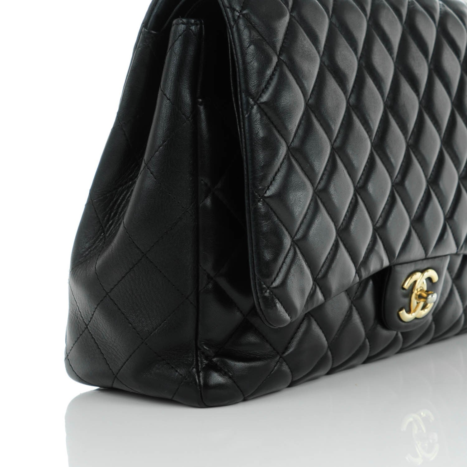 Chanel Lambskin Quilted Maxi Double Flap Black 11 of 11