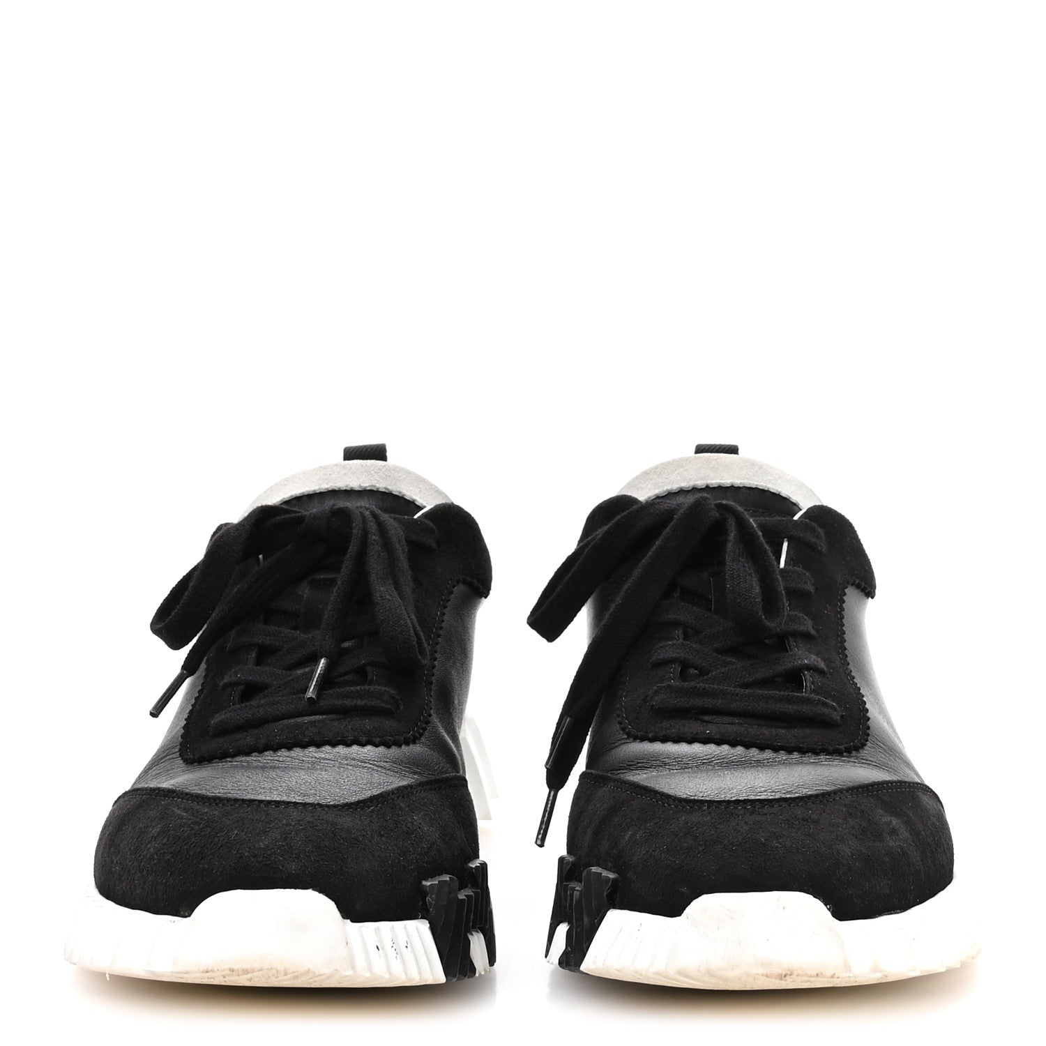 Hermes Goatskin Suede Goatskin Mens Bouncing Sneakers 43 Black 3 of 9