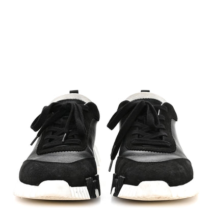 Hermes Goatskin Suede Goatskin Mens Bouncing Sneakers 43 Black 3 of 9