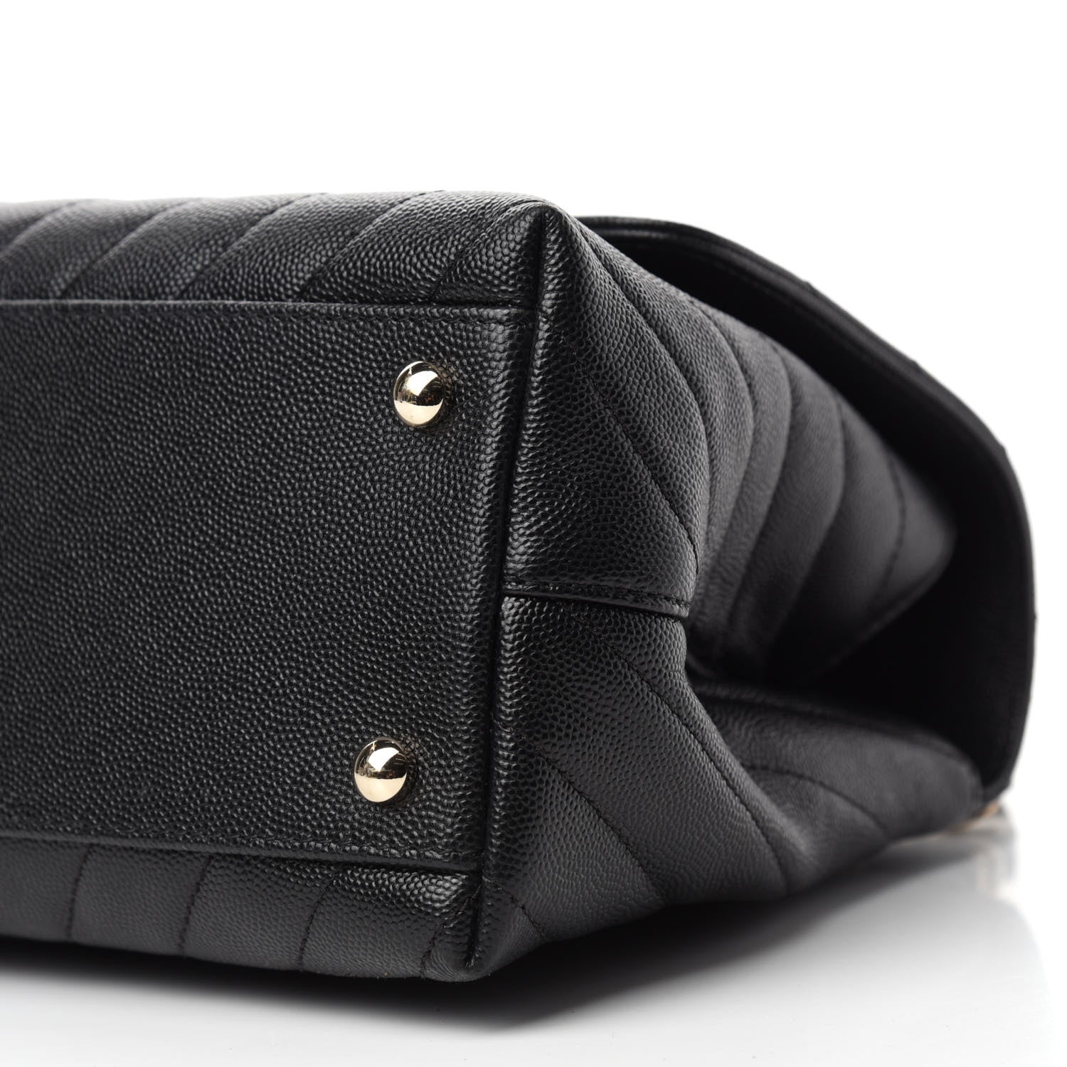 Chanel Caviar Chevron Quilted Small Coco Handle Flap Black 7 of 11